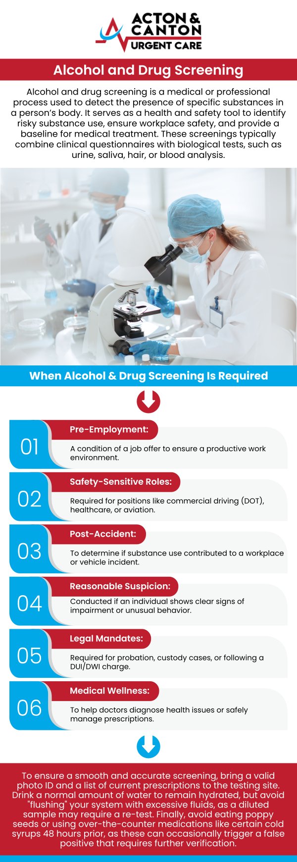 Common questions asked by patients: What is included in an alcohol and drug screening test? How long do alcohol and drugs stay detectable in the body? Why might my employer require a drug and alcohol screening? What should I do to prepare for an alcohol and drug test? For more information, contact us or schedule an appointment online. We are located at 95 Washington St, Ste 204 A, Canton, MA 02021. We serve patients from Canton MA, Sharon MA, Stoughton MA, Norwood MA, Walpole MA, Westwood MA, Milton MA, Raynham MA, and surrounding areas. Common questions asked by patients: What is included in an alcohol and drug screening test? How long do alcohol and drugs stay detectable in the body? Why might my employer require a drug and alcohol screening? What should I do to prepare for an alcohol and drug test? For more information, contact us or schedule an appointment online. We are located at 95 Washington St, Ste 204 A, Canton, MA 02021. We serve patients from Canton MA, Sharon MA, Stoughton MA, Norwood MA, Walpole MA, Westwood MA, Milton MA, Raynham MA, and surrounding areas.